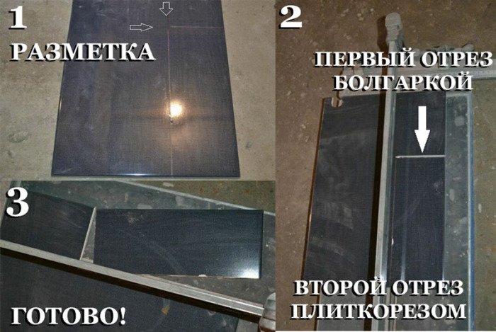 инструкция, как отрезать плитку буквой Г